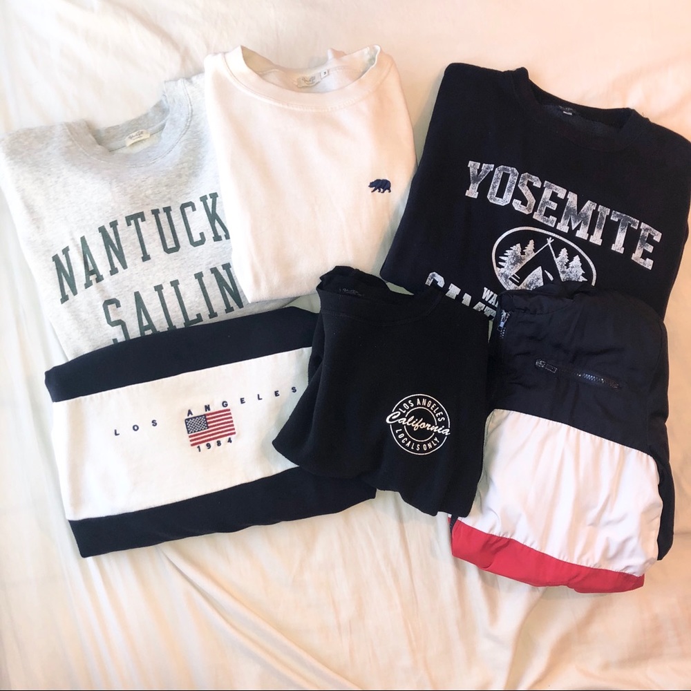 Brandy Melville sweatshirt jacket tops bundle stickers crew neck sweater hoodies